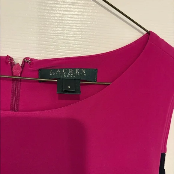 Lauren Ralph Lauren Pink and Navy Midi Dress - Picture 3 of 5